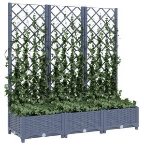 Jardinieră de grădină cu spalier,gri închis,120x40x121,5 cm, PP