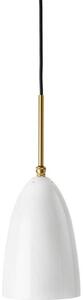 Gräshoppa Lustră Pendul Glossy Alabaster White/Brass
