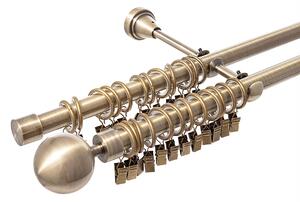 Bară dublă pentru perdele Elegant antique brass 160cm