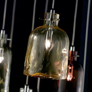 Selène Lampă suspendată de design Bossa Nova 15 cm chihlimbar, reglabil, Camera de zi / sufragerie, Sticlă, Modern