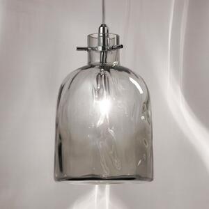 Selène Lampă suspendată de design Bossa Nova gri fum, reglabil, Gri, Camera de zi / sufragerie, Sticlă, Vintage