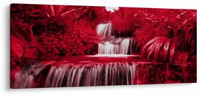 Tablou - Cascade indoneziene în roșu (120x50 cm)
