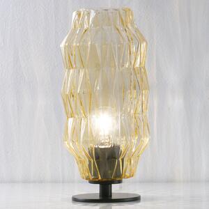 Selène Lampă de masă Origami, chihlimbar, Galben, Camera de zi / sufragerie, Sticlă, Design