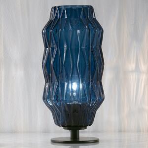 Selène Lampă de masă Origami, albastru, Albastru, Camera de zi / sufragerie, Sticlă, Design