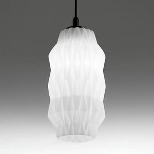 Selène Lampă suspendată Origami din sticlă, albă, reglabil, Alb, Camera de zi / sufragerie, Sticlă, Design
