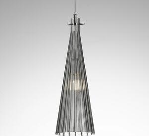 Selène Lampă pendul Costa Rica din sticlă, gri, reglabil, Gri, Camera de zi / sufragerie, Sticlă, Design