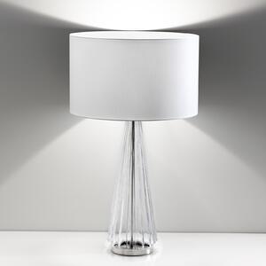 Selène Lampă masă Costa Rica abajur alb, picior transp., Alb, Camera de zi / sufragerie, Țesătură / Textil, Design