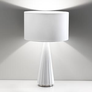 Selène Lampă de masă Costa Rica, abajur alb, picior alb, Alb, Camera de zi / sufragerie, Țesătură / Textil, Design