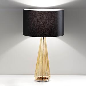 Selène Lampă masă Costa Rica abajur negru, picior chihlim, Negru, Camera de zi / sufragerie, Țesătură / Textil, Design