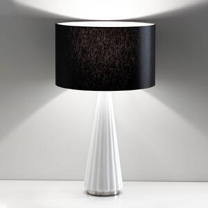 Selène Lampă de masă Costa Rica abajur negru, picior alb, Negru, Camera de zi / sufragerie, Țesătură / Textil, Design