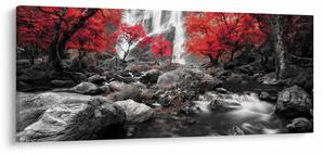 Tablou - Cascade în peisajul de toamnă (120x50 cm)