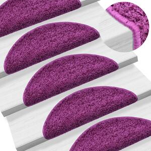 Covorașe pentru trepte scară, 15 buc., violet, 56x17x3 cm