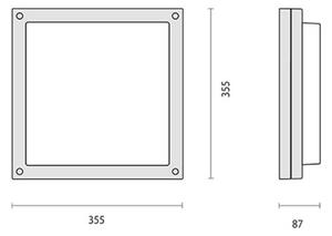 Performance in Lighting Aplică de perete LED Bliz Square 40, 3.000K, alb, Alb, Metal