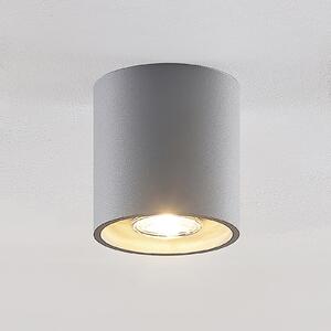 Lindby Parvin Downlight aluminiu, rotund, gri, reglabil, Gri, Camera de zi / sufragerie, Metal, Modern