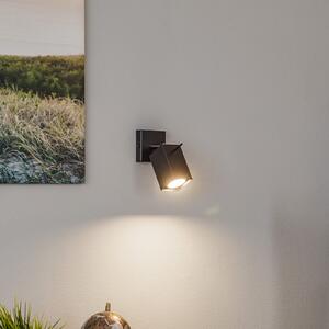 SOLLUX LIGHTING Radiator de perete Square, negru, 1 bec, reglabil, Negru, Camera de zi / sufragerie, Metal, Modern
