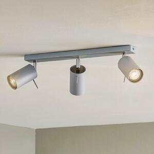 SOLLUX LIGHTING Spot de tavan rotund, gri, 3 becuri liniare, reglabil, Gri, Camera de zi / sufragerie, Metal, Modern