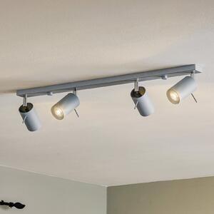 SOLLUX LIGHTING Spot de tavan rotund, gri, 4 becuri liniare, reglabil, Gri, Camera de zi / sufragerie, Metal, Modern