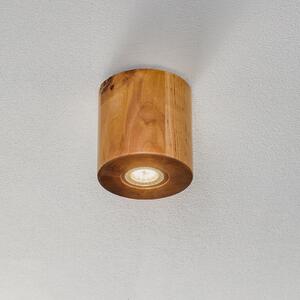 SOLLUX LIGHTING Plafonieră Ara sub formă de cilindru din lemn, reglabil, Lemn, Camera de zi / sufragerie, Lemn, Modern
