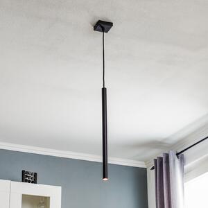 SOLLUX LIGHTING Lampă suspendată Thin, negru, 1 bec, reglabil, Negru, Camera de zi / sufragerie, Metal, Modern