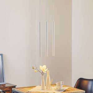 Euluna Lampă suspendată Thin, albă, 3 becuri, liniară, reglabil, Alb, Camera de zi / sufragerie, Metal, Modern
