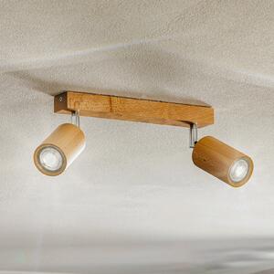 SOLLUX LIGHTING Spot de tavan Cre din lemn, cu 2 becuri, reglabil, Lemn, Camera de zi / sufragerie, Lemn, Scandinavă