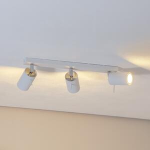 SOLLUX LIGHTING Spot de tavan rotund, alb, 3 becuri liniare, reglabil, Alb, Camera de zi / sufragerie, Metal, Modern