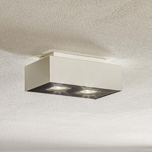 SOLLUX LIGHTING Plachetă Kasi din oțel alb, cu 2 becuri, reglabil, Negru, Camera de zi / sufragerie, Metal, Modern, Plafon cu flacără multiplă