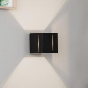 SOLLUX LIGHTING Aplică de perete Topic up/down din aluminiu, negru, reglabil, Negru, Camera de zi / sufragerie, Metal, Modern, Priză de perete sus / jos