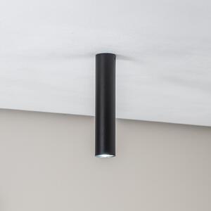 SOLLUX LIGHTING Plafonieră tubulară în formă de cilindru, negru, reglabil, Negru, Camera de zi / sufragerie, Metal, Modern