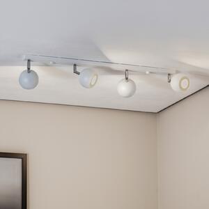 SOLLUX LIGHTING Spot de tavan Flame, alb, 4 becuri lungi, reglabil, Alb, Camera de zi / sufragerie, Metal, Modern
