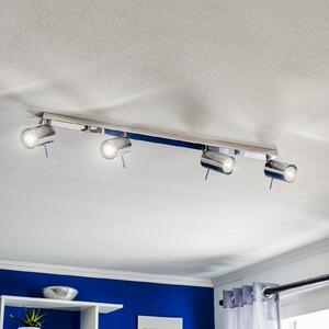 SOLLUX LIGHTING Spot de tavan rotund, cromat, 4 becuri liniare, reglabil, Metalic, Camera de zi / sufragerie, Metal, Modern