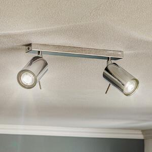 SOLLUX LIGHTING Spot de tavan rotund, cromat, cu 2 becuri, reglabil, Metalic, Camera de zi / sufragerie, Metal, Modern