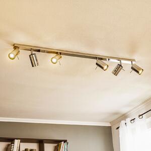 SOLLUX LIGHTING Spot de tavan rotund, crom, 6 becuri liniare, reglabil, Metalic, Camera de zi / sufragerie, Metal, Modern