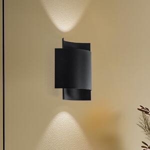 SOLLUX LIGHTING Aplică de perete Pako din două plăci oțel negru, reglabil, Negru, Camera de zi / sufragerie, Metal, Modern