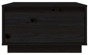 Măsuță de cafea, negru, 55x56x32 cm, lemn masiv de pin