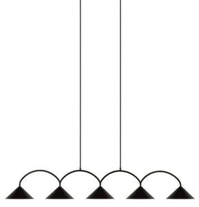 Lustră Pendul Globen Lighting, CURVE 5, reglabil, Negru, Bucătărie, Metal, Vintage