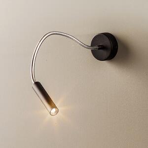 SOLLUX LIGHTING Aplică de perete Flexa cu braț flexibil, negru, Negru, dormitor, Metal, Modern
