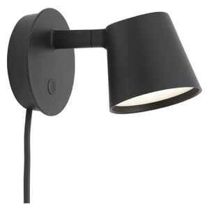 Lampă de perete Muuto, reglabil, Negru, Camera de zi, Aluminiu