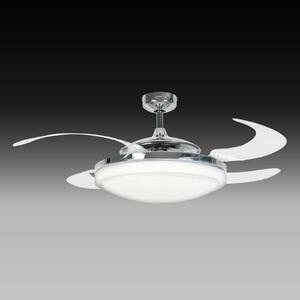 Beacon Lighting Ventilator de tavan Fanaway Evo 2 cu lumină cromată silențioasă, Transparent, Camera de zi / sufragerie, Plastic, Design
