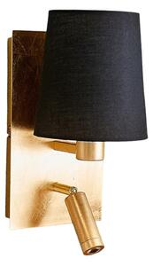 Lampă de perete Lindby, Aiden, Negru, Camera de zi, Țesătură / Textil, Modern