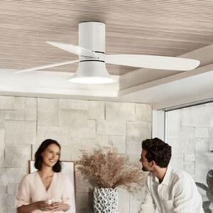 Beacon Lighting Ventilator de tavan cu lumină Flusso alb Ø 132 cm silențios, reglabil, Alb, Camera de zi / sufragerie, Lemn, Modern
