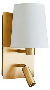 Lampă de perete Lindby, Aiden, Bronz / Alamă Veche, Camera de zi, Țesătură / Textil, Modern