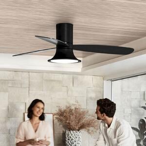 Beacon Lighting ventilator de tavan cu lumină Flusso negru 132cm silențios, reglabil, Negru, Camera de zi / sufragerie, Lemn, Modern