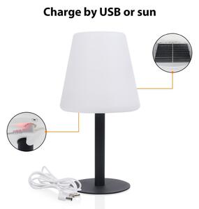Smartwares Lampă de masă solară cu LED-uri OSL-50012 baterie reîncărcabilă și cablu, reglabil, Negru, Metal, Modern