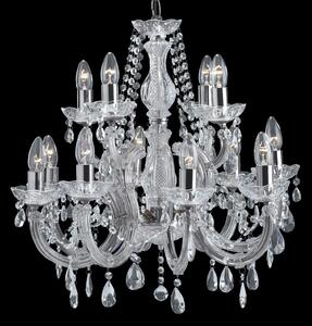 Searchlight Candelabru Marie Therese, crom, 12 becuri, reglabil, Transparent, Camera de zi / sufragerie, Metal