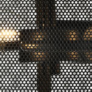 Searchlight Plafonieră Fishnet din metal, pe negru, reglabil, Negru, Camera de zi / sufragerie, Metal, Modern