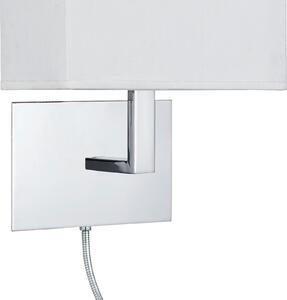 Searchlight Aplică de perete 6519 cu lampă citit LED, crom, Metalic, Camera de zi / sufragerie, Țesătură / Textil, Modern, Lumină de lectură