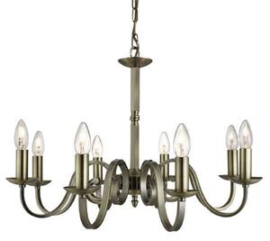 Searchlight Candelabru Richmond alamă antic, 8 becuri, reglabil, Bronz / Alamă Veche, Camera de zi / sufragerie, Metal, Antichitate