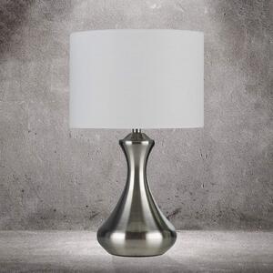 Searchlight Lampă de masă Touch 2750, argintiu satinat, reglabil, Gri, Camera de zi / sufragerie, Țesătură / Textil