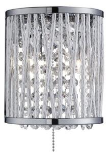 Searchlight Aplică de perete Elise cu perdea scânteietoare, Metalic, Camera de zi / sufragerie, Metal, Modern